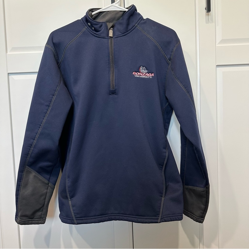 Gonzaga Bulldogs men’s Navy and Gray Quarter-Zip Pullover,Under Armor,fleece